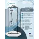 Душевой уголок Doccia Penta Com/dc0000059782/1207405 трапеция с поддоном 90х90см профиль черный эффект стекла прозрачный
