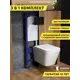 Комплект инсталляция с унитазом и кнопкой 3 в 1 Watersense W00621 инсталляция безободковый подвесной унитаз Eva Vortex кнопка черная