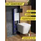 Комплект инсталляция с унитазом и кнопкой 3 в 1 Watersense W00677 инсталляция безободковый подвесной унитаз Eva Vortex кнопка черная