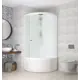 Душевая кабина Domani-Spa Simple 99 high 90x90x218 см высокий поддон белые стенки, сатин-матированное стекло
