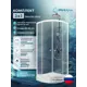 Душевой уголок Doccia Ultra Com/dc0000061784/wm0074 1/4 круга с поддоном 80х80см профиль белый эффект стекла прозрачный