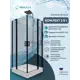 Душевой уголок Doccia Busca Com/dc0000054038/bm028 квадрат с поддоном 90х90см профиль черный эффект стекла прозрачный