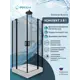 Душевой уголок Doccia Busca Com/dc0000054038/bm0090 квадрат с поддоном 90х90см профиль черный эффект стекла прозрачный