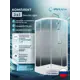 Душевой уголок Doccia Light Com/dc0000061807/1207404 1/4 круга с поддоном 90х90см профиль белый эффект стекла прозрачный
