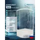 Душевой уголок Doccia Ultra Com/dc0000061800/1207404 1/4 круга с поддоном 90х90см профиль белый эффект стекла прозрачный