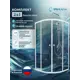 Душевая ширма Doccia Ultra 90x90 1/4 круга профиль белый стекло прозрачное душевая стойка хром