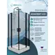 Душевой уголок Doccia Busca Com/dc0000054038/1207405 квадрат с поддоном 90х90см профиль черный эффект стекла прозрачный