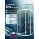 Душевая ширма Doccia Ultra 80x80 1/4 круга профиль белый стекло прозрачное душевая стойка хром