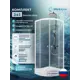 Душевой уголок Doccia Ultra Com/dc0000061796/wm0074 1/4 круга с поддоном 100х100см профиль белый эффект стекла прозрачный