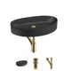 Раковина накладная для ванной Wellsee Belle Spa 2.0 20212626R с донным клапаном и сифоном прямоугольник 65x40 см цвет черный