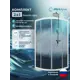 Душевая ширма Doccia Light 90x90 1/4 круга профиль белый стекло матовое душевая стойка