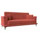 Диван прямой Лига Диванов Неаполь 227x90x93 см микровельвет цвет коралловый