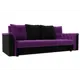 Диван-книжка Лига диванов Сиеста 226x83x84 см микровельвет цвет фиолетовый/черный