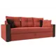 Диван Лига Диванов Валенсия 225x85x97 см микровельвет цвет коралловый/коричневый
