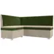 Диван Лига Диванов Уют 109615L 150x88x125 см микровельвет цвет бежевый/зеленый