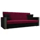 Диван Лига диванов Валенсия 210x90x85 см микровельвет цвет черный/бордовый