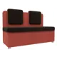 Прямой диван Лига диванов Маккон 125x89x54 см микровельвет цвет коричневый/коралловый