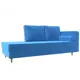 Кушетка Лига Диванов Прайм 100878 212x87x81 см велюр цвет голубой