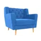 Кресло Лига Диванов Брайтон 90x85x80 велюр цвет голубой