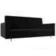 Диван Лига диванов Вест 214x97x92 см велюр цвет черный