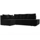 Диван Лига Диванов Амадэус 109697L 262x69x169 см микровельвет цвет черный