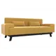 Диван Лига диванов Мюнхен 109104 206x84x78 см микровельвет цвет желтый