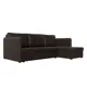 Диван Лига Диванов Слим 119986 213x85x140 см искусственная кожа цвет коричневый