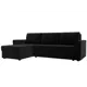 Диван раскладной Лига диванов 117153L_спб 227x90x141 см велюр цвет черный