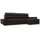 Диван раскладной Лига диванов 110765_спб 249x90x154 см эко-кожа цвет коричневый