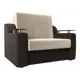 Диван раскладной Лига диванов 132x93x110 см вельвет цвет бежевый/коричневый