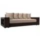 Диван раскладной Лига диванов 110573_спб 240x96x109 см велюр цвет бежевый/коричневый