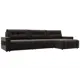 Диван раскладной Лига диванов 331x90x160 см велюр цвет seven 727 коричневый