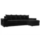 Диван раскладной Лига диванов 110470_спб 282x90x163 см велюр цвет черный