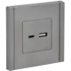 Розетка встраиваемая USB IEK Forte&Piano цвет сталь