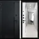 Входная дверь Лабиринт Пиано левый 205x88см цвет черный кварц/белый софт с зеркалом Панорама