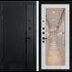 Входная дверь Лабиринт Пиано левый 205x88см цвет черный кварц/сандал белый с зеркалом П18
