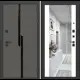 Входная дверь Лабиринт Карбон правый 205x96см цвет лофт графит/белый софт с зеркалом ФЛЗ-1