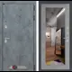 Входная дверь Лабиринт Бетон правый 205x88см цвет бетон темный/бетон светлый с зеркалом П18