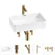 Раковина накладная для ванной Lavinia Boho Bathroom Sink 55x37 20215237R с донным клапаном, сифоном, смесителем и вентилями цвет золото