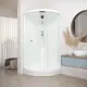 Душевая кабина Domani-Spa Simple 99 90x90x218 см 1/4 круга низкий поддон, белые стенки, прозрачное стекло
