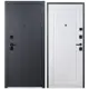 Входная дверь Эталон S-1 левый 205x86см цвет чёрный муар/белый снег