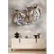 Фотообои флизелиновые Dekor vinil Пара тигров в стиле гранж 200x270 см 9179dv