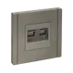 Розетка компьютерная двойная встраиваемая Iek Forte&Piano FP-K20-2-K46 RJ45 Cat 6 цвет сталь