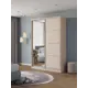 Шкаф-купе Клевер Атина с 2 дверями и зеркалом 240x150х45 см 6 полок ЛДСП цвет шамони светлый