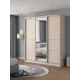 Шкаф-купе Клевер Атина с 3 дверями и зеркалом 240x220х45 см 9 полок ЛДСП цвет шамони светлый