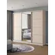 Шкаф-купе Клевер Атина с 3 дверями и зеркалом 240x260х45 см 9 полок ЛДСП цвет шамони светлый