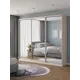 Шкаф-купе Клевер Атина с 3 дверями 240x260х45 см 9 полок ЛДСП цвет шамони светлый зеркальный