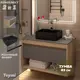 Тумба с раковиной для ванной 85 см Teymi Ritta подвесная цвет дуб фасад графит раковина Helmi Mini 41 черная матовая F15092