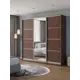 Шкаф-купе Клевер Атина с 3 дверями и зеркалом 240x230х45 см 9 полок ЛДСП цвет шамони темный