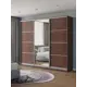 Шкаф-купе Клевер Атина с 3 дверями и зеркалом 240x260х50 см 9 полок ЛДСП цвет шамони темный